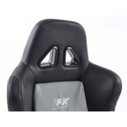 Слика  на Спортски седишта комплет 2 бр. Dallas еко кожа сиви/црни шев сиви FK Automotive FKRSE010101