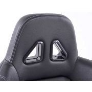 Слика  на Спортски седишта комплет 2 бр. Dallas еко кожа црни шев сребрени FK Automotive FKRSE010105