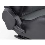 Слика  на Спортски седишта комплет 2 бр. Detroit еко кожа црни/сиви FK Automotive FKRSE011003