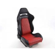 Слика  на Спортски седишта комплет 2 бр. Detroit еко кожа црни/црвени / FK Automotive FKRSE011007