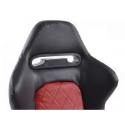 Слика  на Спортски седишта комплет 2 бр. Detroit еко кожа црни/црвени / FK Automotive FKRSE011007