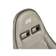 Слика  на Спортски седишта комплет 2 бр. Dortmund еко кожа сиви бели FK Automotive FKRSE17085