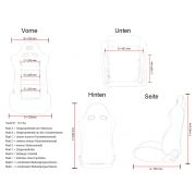 Слика  на Спортски седишта комплет 2 бр. Edition 1 еко кожа црвени/бели FK Automotive DP007
