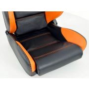Слика  на Спортски седишта комплет 2 бр. Edition 1 еко кожа црни/портокалови FK Automotive DP003