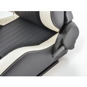 Слика  на Спортски седишта комплет 2 бр. Frankfurt еко кожа црни/бели FK Automotive FKRSE17017