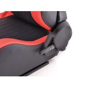 Слика  на Спортски седишта комплет 2 бр. Frankfurt еко кожа црни/црвени FK Automotive FKRSE17011