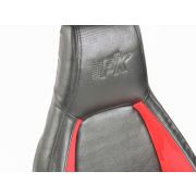 Слика  на Спортски седишта комплет 2 бр. Hamburg еко кожа црни/црвени FK Automotive FKRSE18027