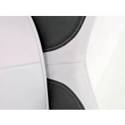 Слика  на Спортски седишта комплет 2 бр. Houston еко кожа бели/црни шев бели FK Automotive FKRSE010043