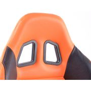 Слика  на Спортски седишта комплет 2 бр. Houston еко кожа портокалови/црни шев портокалови FK Automotive FKRSE010045