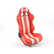 Слика  на Спортски седишта комплет 2 бр. Indianapolis еко кожа црвени //бели FK Automotive FKRSE010187