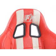 Слика  на Спортски седишта комплет 2 бр. Indianapolis еко кожа црвени //бели FK Automotive FKRSE010187