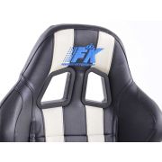 Слика  на Спортски седишта комплет 2 бр. Indianapolis еко кожа црни/бели FK Automotive FKRSE010181