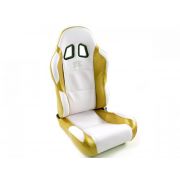 Слика  на Спортски седишта комплет 2 бр. Miami еко кожа бели златни FK Automotive FKRSE010069