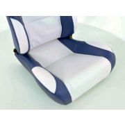 Слика  на Спортски седишта комплет 2 бр. Miami еко кожа бели/плави FK Automotive FKRSE010063
