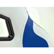 Слика  на Спортски седишта комплет 2 бр. Miami еко кожа бели/плави FK Automotive FKRSE010063