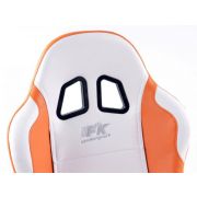Слика  на Спортски седишта комплет 2 бр. Miami еко кожа бели/портокалови FK Automotive FKRSE010061
