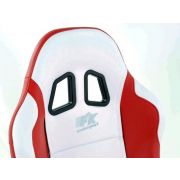 Слика  на Спортски седишта комплет 2 бр. Miami еко кожа бели/црвени FK Automotive FKRSE010067