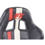 Слика  на Спортски седишта комплет 2 бр. Portland еко кожа црни/бели/црвени / FK Automotive FKRSE011051