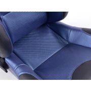 Слика  на Спортски седишта комплет 2 бр. Spacelook Carbon еко кожа плави FK Automotive FKRSE803/804