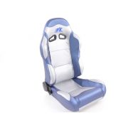 Слика  на Спортски седишта комплет 2 бр. Spacelook Carbon еко кожа сиви/плави FK Automotive FKRSE801/802