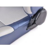 Слика  на Спортски седишта комплет 2 бр. Spacelook Carbon еко кожа сиви/плави FK Automotive FKRSE813/814