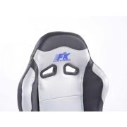 Слика  на Спортски седишта комплет 2 бр. Spacelook Carbon еко кожа сребрени/црни FK Automotive FKRSE823/824