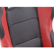 Слика  на Спортски седишта комплет 2 бр. Spacelook Carbon еко кожа црни/црвени / FK Automotive FKRSE807/808