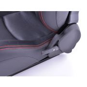 Слика  на Спортски седишта комплет 2 бр. Stuttgart еко кожа црни Carbon-Look FK Automotive FKRSE17021