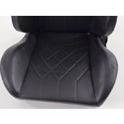 Слика  на Спортски седишта комплет 2 бр. еко кожа црни со подгрев и масажер FK Automotive FKRSE14043-M