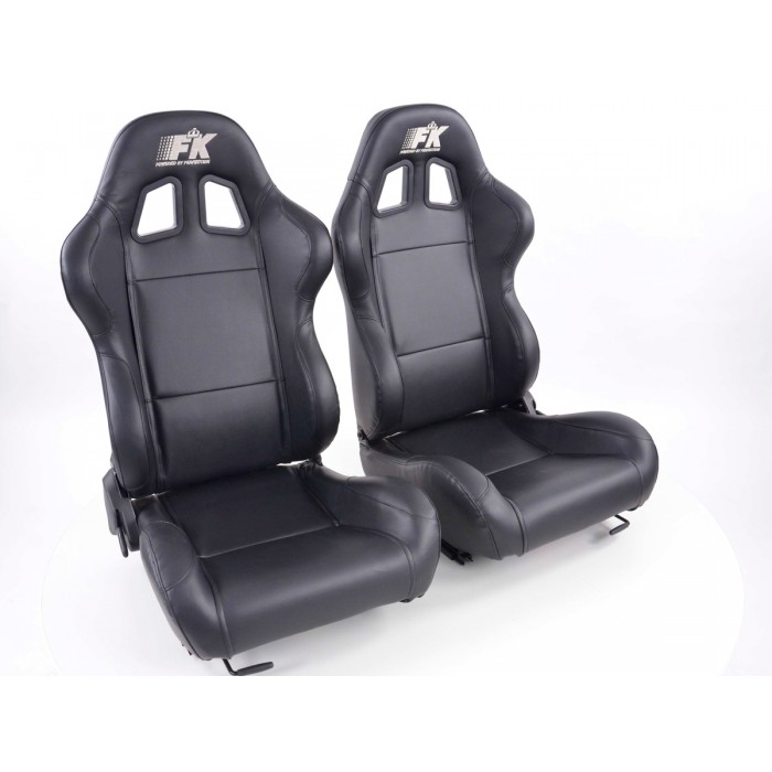 Слика на Спортски седишта комплет 2 бр. Boston еко кожа црни FK Automotive FKRSE010141 за  Mazda RX-8 (SE17) 1.3 - 200 kоњи бензин
