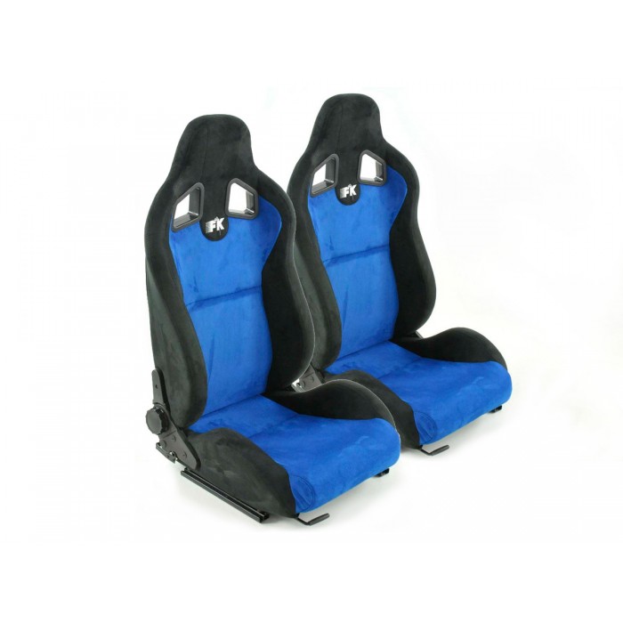 Слика на Спортски седишта комплет 2 бр. Columbus еко кожа плави/црни FK Automotive FKRSE011047 за  Honda Logo (GA3) 1.3 - 65 kоњи бензин