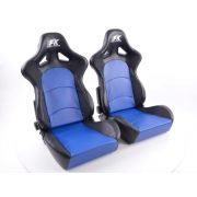 Слика на Спортски седишта комплет 2 бр. Control еко кожа плави/црни FK Automotive FKRSE413-1/413-2