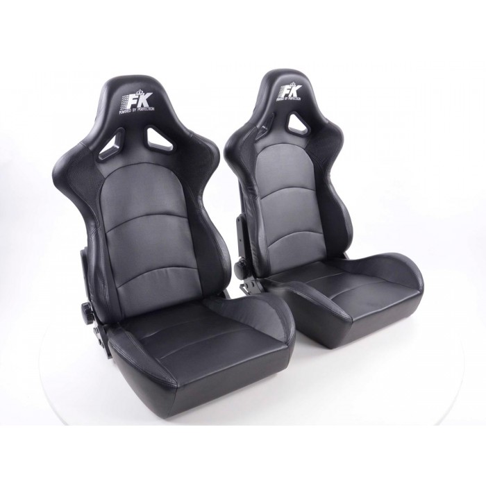 Слика на Спортски седишта комплет 2 бр. Control еко кожа црни FK Automotive FKRSE411-1/411-2 за  Honda FR-V (BE) 2.2 i CTDi - 140 kоњи дизел