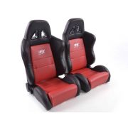 Слика на Спортски седишта комплет 2 бр. Dallas еко кожа црвени /црни шев црвени / FK Automotive FKRSE010109