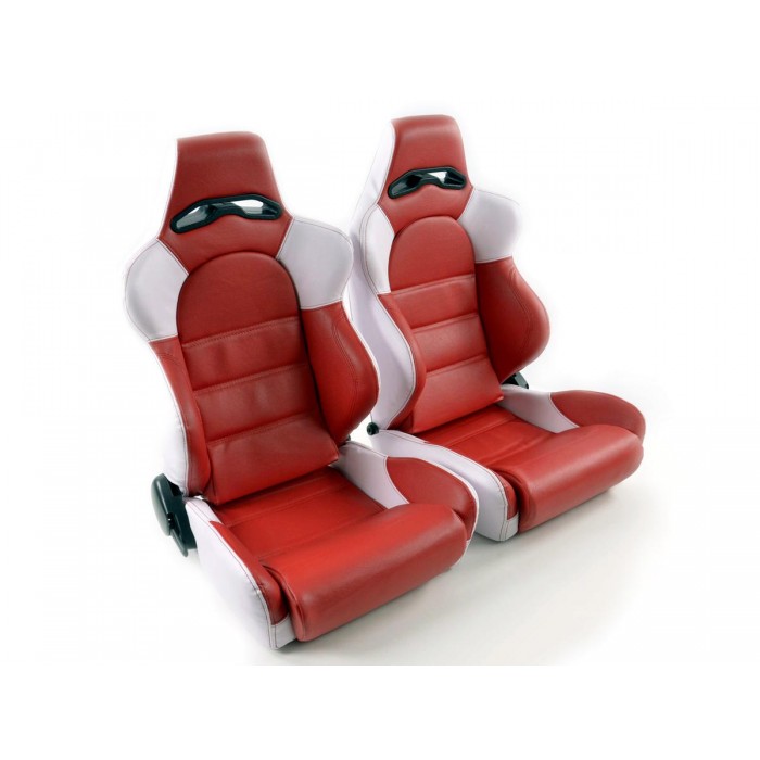 Слика на Спортски седишта комплет 2 бр. Edition 1 еко кожа црвени/бели FK Automotive DP007 за  Alfa Romeo 155 (167) Sedan 1.8 T.S. - 105 kоњи бензин