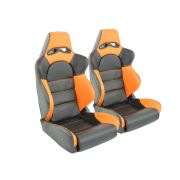 Слика на Спортски седишта комплет 2 бр. Edition 1 еко кожа црни/портокалови FK Automotive DP003