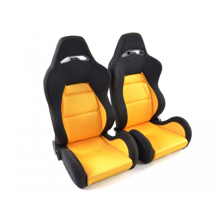 Слика на Спортски седишта комплет 2 бр. Edition 3 жолти/црни FK Automotive DP025