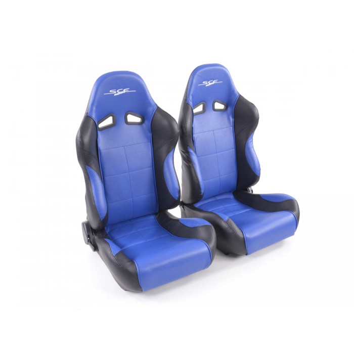 Слика на Спортски седишта комплет 2 бр. SCE-Sportive 2 еко кожа плави/црни FK Automotive SCERSE115-116 за  Daewoo Prince (j19) 1.8 - 500 kоњи 
