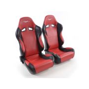Слика на Спортски седишта комплет 2 бр. SCE-Sportive 2 еко кожа црвени /црни FK Automotive SCERSE117-118