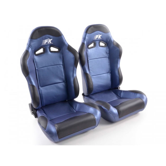 Слика на Спортски седишта комплет 2 бр. Spacelook Carbon еко кожа плави FK Automotive FKRSE803/804 за  MG TF 160 - 160 kоњи бензин