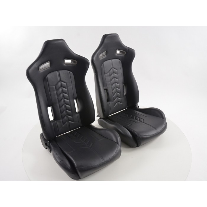 Слика на Спортски седишта комплет 2 бр. еко кожа црни со подгрев и масажер FK Automotive FKRSE14049-M за  Lotus Esprit S4 (082) 2.0 GT3 - 243 kоњи бензин